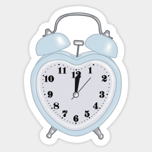 sky blue heart shaped alarm clock aesthetic dollette coquette Sticker